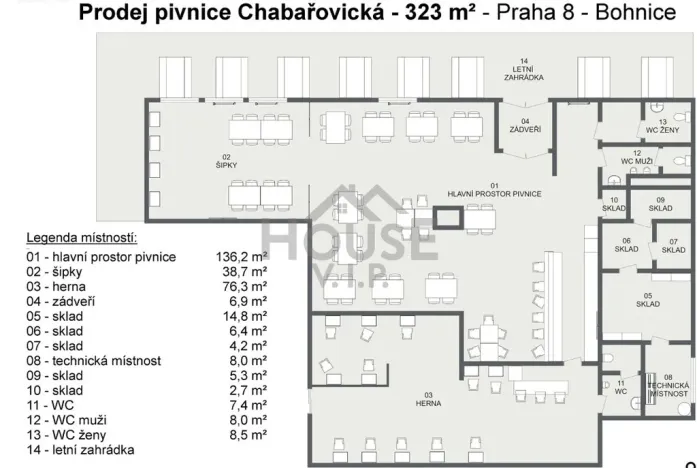Prodej restaurace, Praha - Kobylisy, Chabařovická, 295 m2