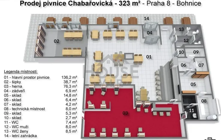 Prodej restaurace, Praha - Kobylisy, Chabařovická, 295 m2
