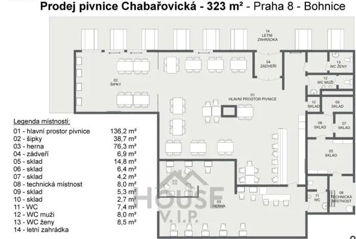Prodej restaurace, Praha - Kobylisy, Chabařovická, 295 m2