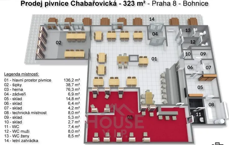 Prodej restaurace, Praha - Kobylisy, Chabařovická, 295 m2