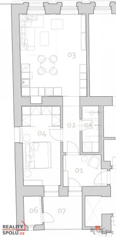 Prodej bytu 2+kk, Praha - Karlín, Pobřežní, 72 m2
