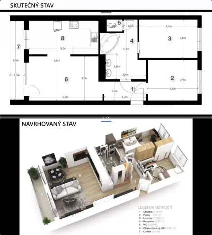 Prodej bytu 3+1, Praha - Prosek, Lovosická, 67 m2