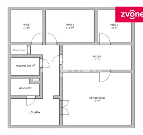 Pronájem bytu 4+1, Zlín, Okružní, 80 m2