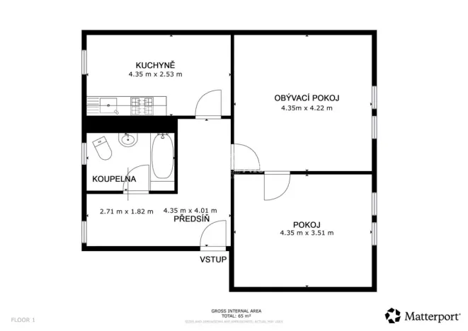 Prodej bytu 2+1, Duchcov, Nemocniční, 59 m2