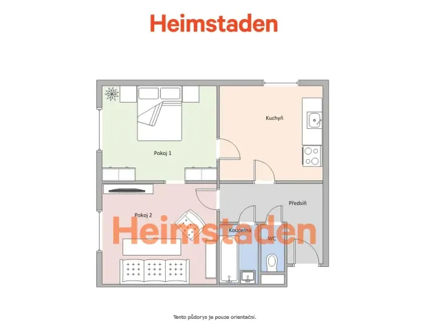 Pronájem bytu 2+1, Ostrava - Poruba, Gustava Klimenta, 57 m2