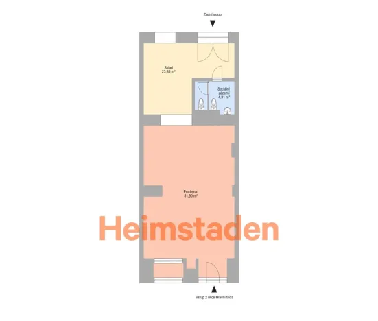 Pronájem kanceláře, Havířov - Město, Hlavní třída, 40 m2