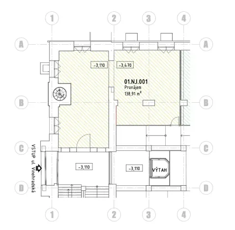 Pronájem obchodního prostoru, Praha - Vinohrady, Vinohradská, 139 m2