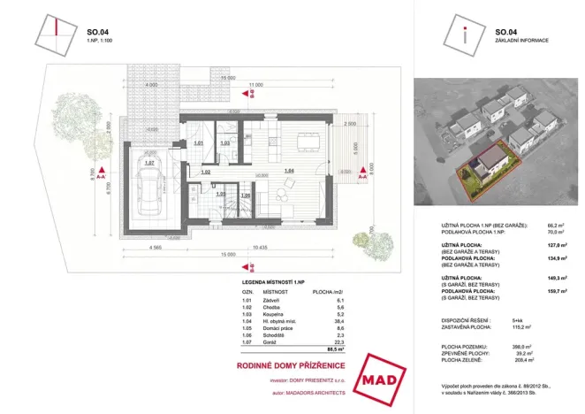 Prodej rodinného domu, Brno, Modřická, 160 m2