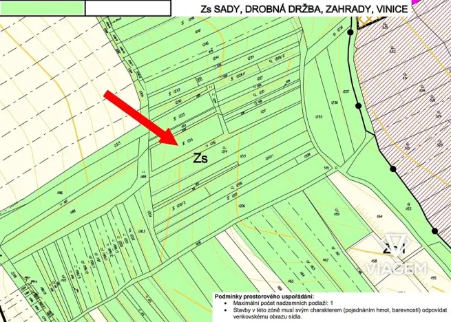 Prodej zahrady, Milešovice, 1698 m2