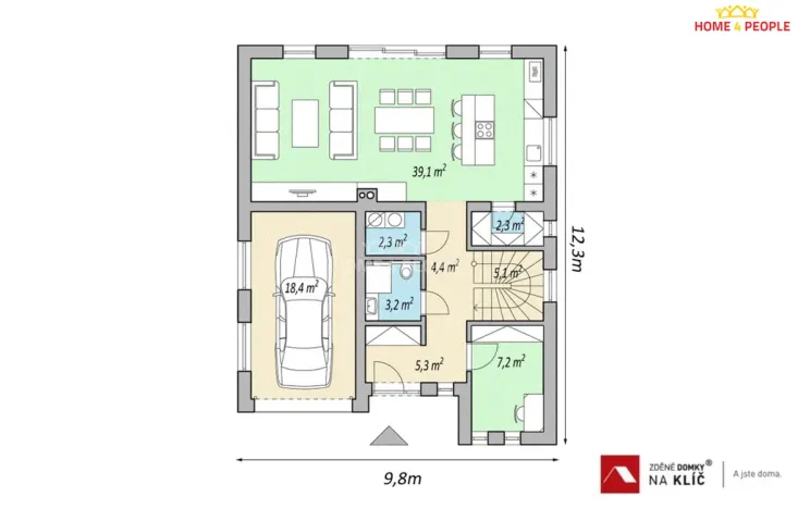Prodej domu na klíč, Zlín, Nivy II, 149 m2