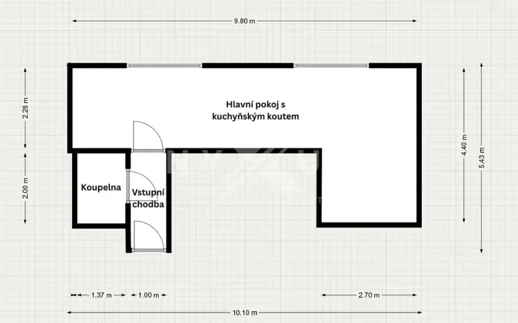 Pronájem bytu 1+kk, Praha - Krč, Antala Staška, 35 m2