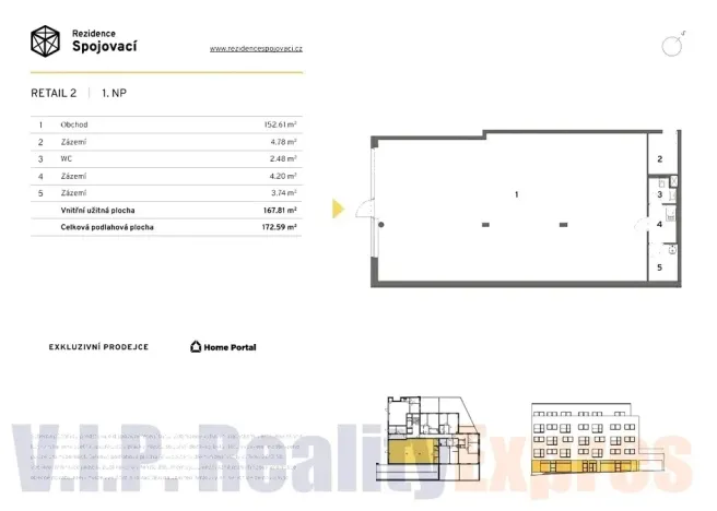 Prodej obchodního prostoru, Praha, Spojovací, 173 m2