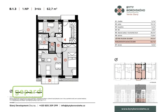 Prodej bytu 3+kk, Slaný - Kvíček, K. H. Borovského, 59 m2