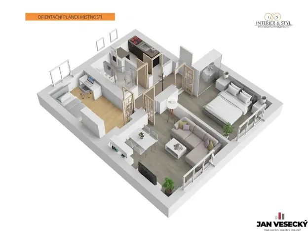 Pronájem bytu 3+1, Praha - Čakovice, U Párníků, 54 m2