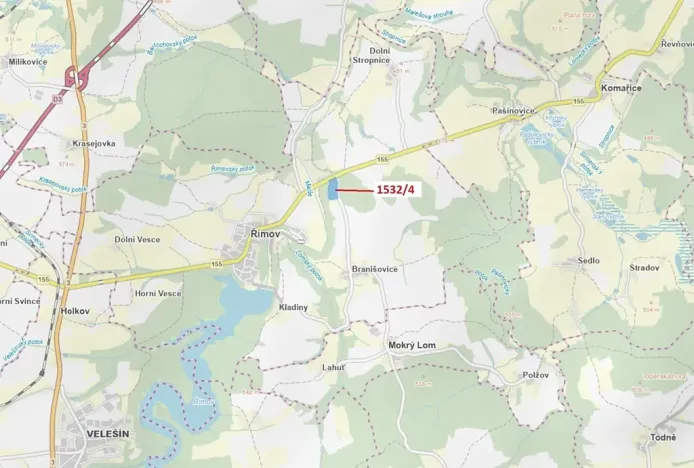 Dražba lesa, Římov, 34065 m2