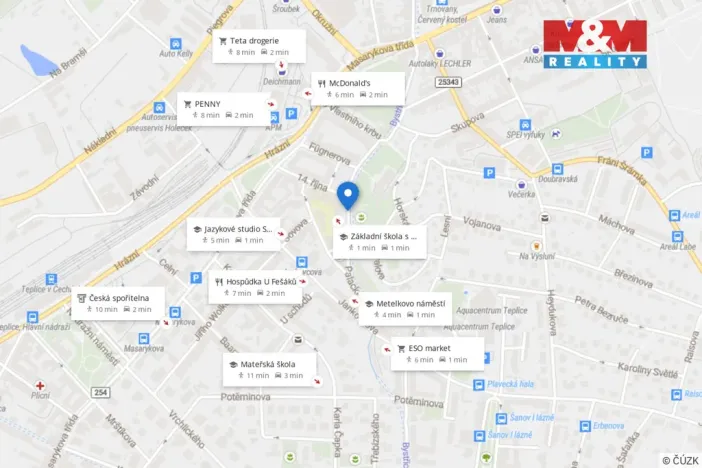 Prodej bytu 3+1, Teplice, Palackého, 74 m2