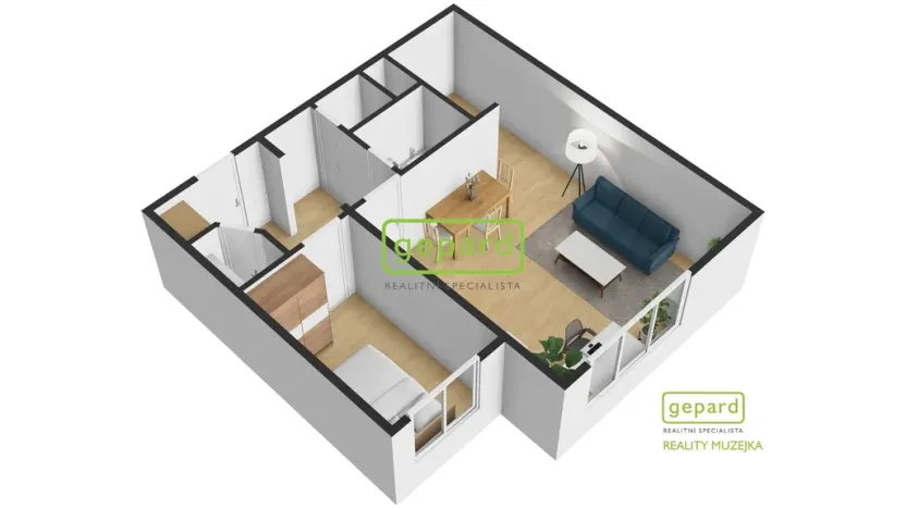 Pronájem bytu 2+kk, Brno - Židenice, Mutěnická, 39 m2