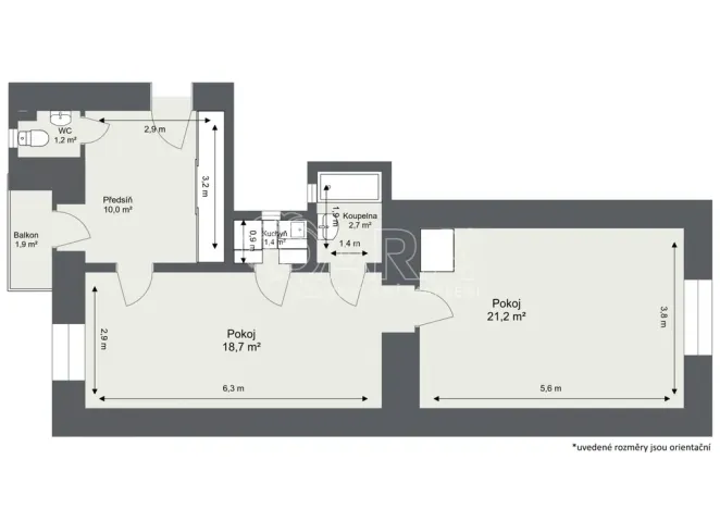 Prodej bytu 2+kk, Praha - Vysočany, Na břehu, 54 m2