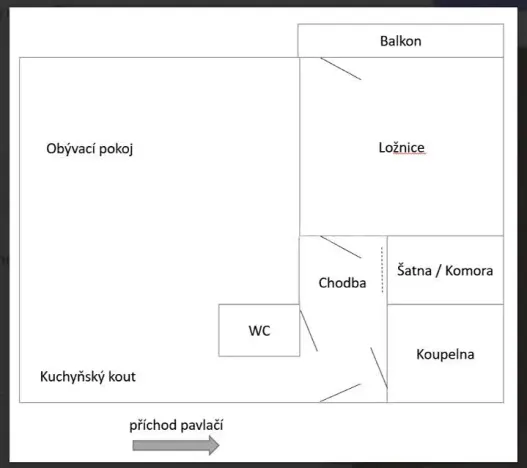Pronájem bytu 2+kk, Ústí nad Labem, Na Vlnovce, 57 m2