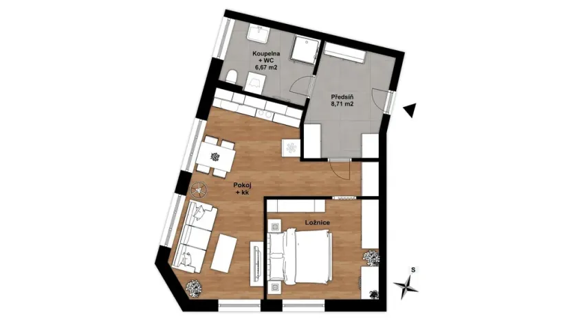 Pronájem bytu 2+kk, Kralupy nad Vltavou, S. K. Neumanna, 53 m2