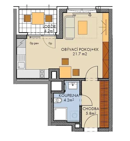 Prodej bytu 1+kk, Praha - Ruzyně, Stočesova, 33 m2