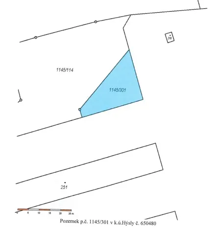 Prodej pozemku, Hýsly, 412 m2