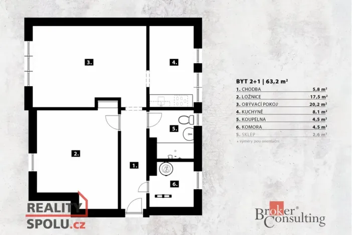Prodej bytu 2+1, Mělník, Italská, 60 m2