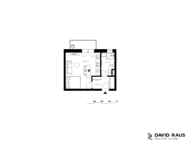 Prodej bytu 1+kk, Bystřice nad Pernštejnem, Forota, 35 m2