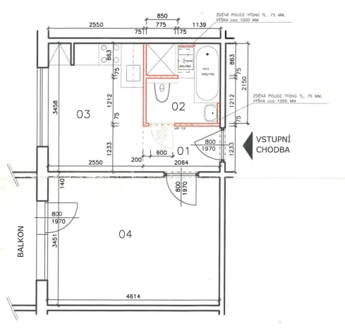 Pronájem bytu 1+1, Brno - Královo Pole, Božetěchova, 30 m2