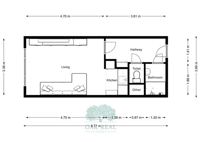 Prodej bytu 1+kk, Praha - Háje, Hlavatého, 27 m2