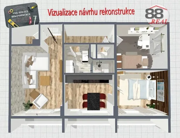 Prodej bytu 3+1, Klášterec nad Ohří, Budovatelská, 62 m2