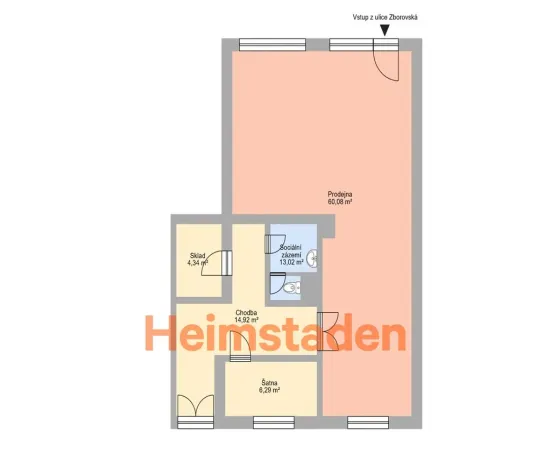 Pronájem obchodního prostoru, Ostrava - Moravská Ostrava, Zborovská, 89 m2