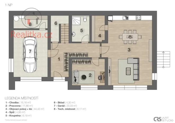 Prodej rodinného domu, Ondřejov, Pod Oborou, 245 m2