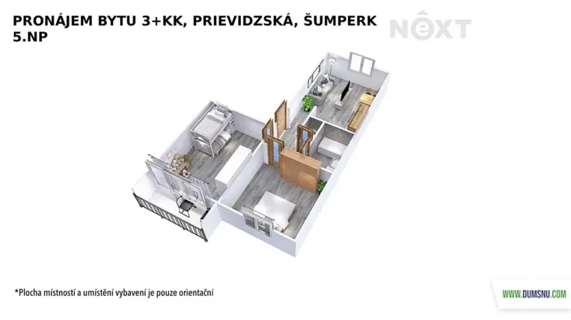 Pronájem bytu 3+kk, Šumperk, Prievidzská, 55 m2
