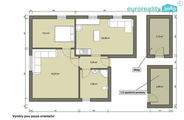 Prodej bytu 2+1, Chodov, Bezručova, 65 m2