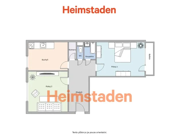 Pronájem bytu 2+1, Ostrava - Moravská Ostrava, Zborovská, 58 m2