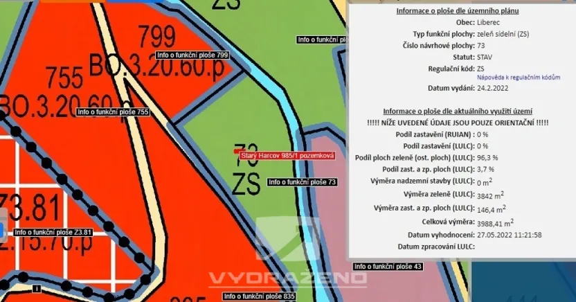 Prodej louky, Liberec, 2834 m2