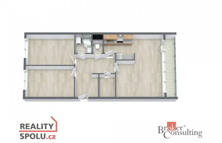 Pronájem bytu 3+1, Praha - Libeň, Přádova, 79 m2