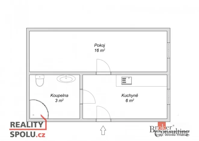 Pronájem bytu 1+1, České Budějovice - České Budějovice 5, Třebízského, 25 m2
