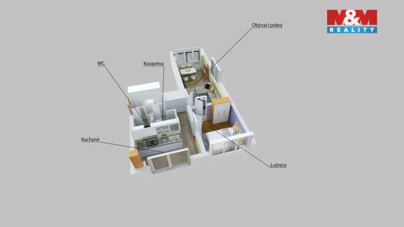 Pronájem bytu 2+1, Ústí nad Labem - Bukov, Bratří Čapků, 50 m2