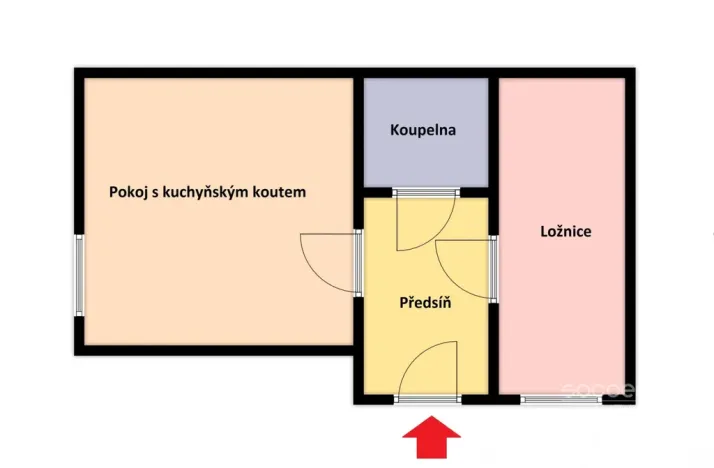 Pronájem bytu 2+kk, Praha - Smíchov, Třístoličná, 38 m2