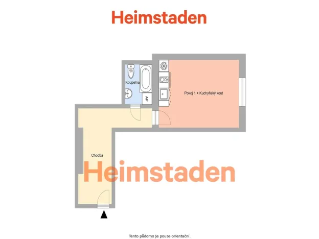 Pronájem bytu 1+kk, Ostrava - Poruba, Hlavní třída, 22 m2