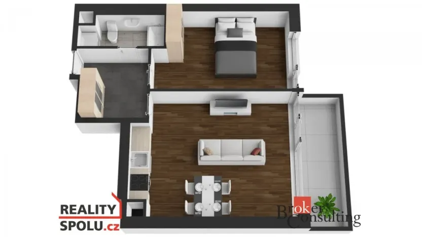 Pronájem bytu 2+kk, Praha - Stodůlky, Hasilova, 51 m2