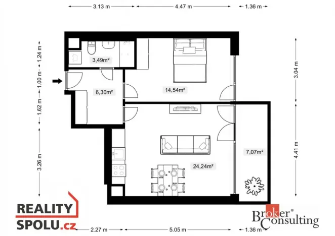 Pronájem bytu 2+kk, Praha - Stodůlky, Hasilova, 51 m2