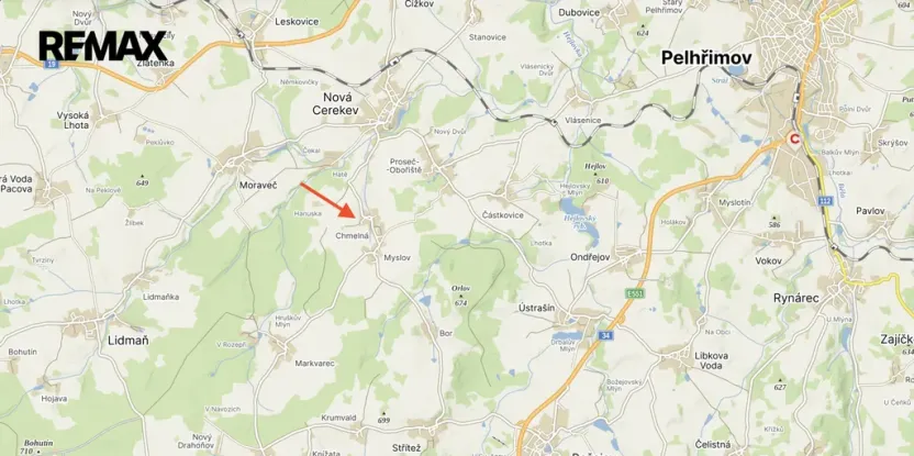 Prodej pozemku pro bydlení, Nová Cerekev, 955 m2