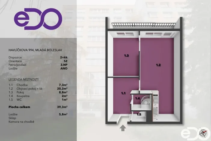 Prodej bytu 2+kk, Mladá Boleslav, Havlíčkova, 39 m2