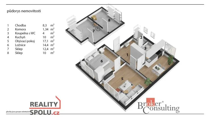 Prodej bytu 2+1, Zámrsk, 55 m2
