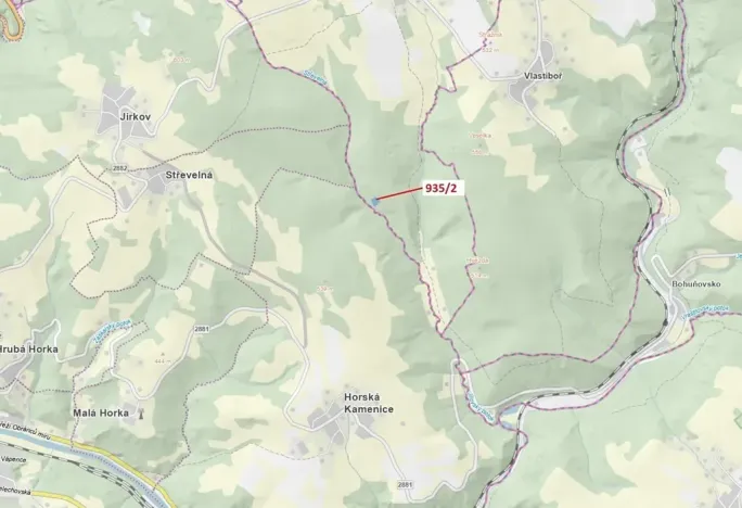 Dražba lesa, Jílové u Držkova, 1684 m2