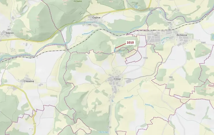 Dražba lesa, Rabí, 3054 m2