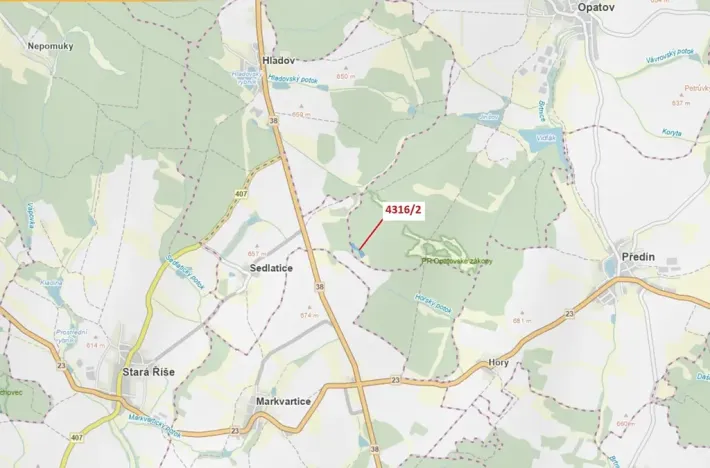 Dražba lesa, Opatov, 7085 m2